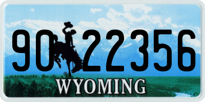WY license plate 9022356