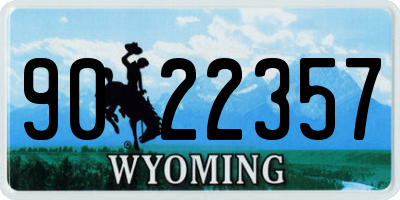 WY license plate 9022357