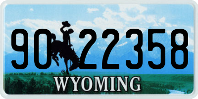 WY license plate 9022358