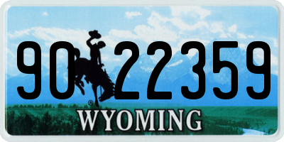 WY license plate 9022359