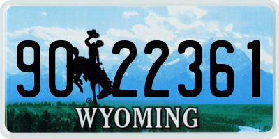 WY license plate 9022361
