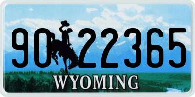 WY license plate 9022365