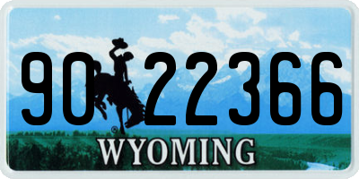 WY license plate 9022366
