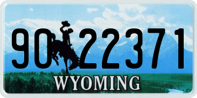 WY license plate 9022371