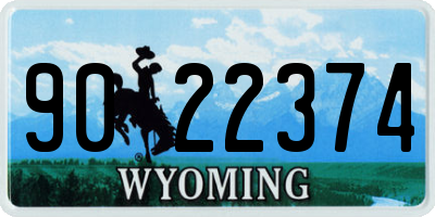 WY license plate 9022374