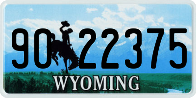 WY license plate 9022375