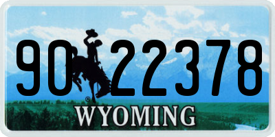 WY license plate 9022378
