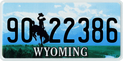 WY license plate 9022386