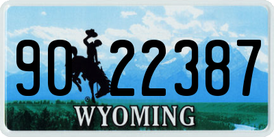 WY license plate 9022387