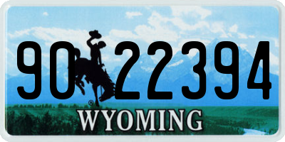 WY license plate 9022394