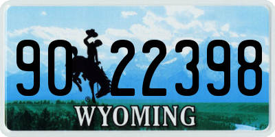WY license plate 9022398