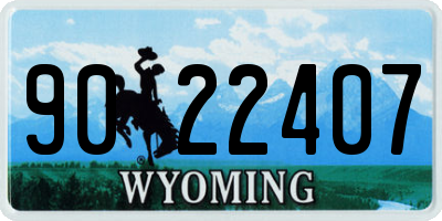WY license plate 9022407