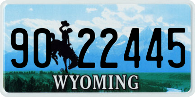 WY license plate 9022445