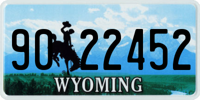 WY license plate 9022452