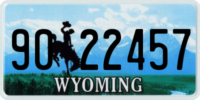 WY license plate 9022457
