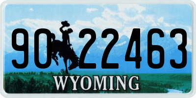 WY license plate 9022463
