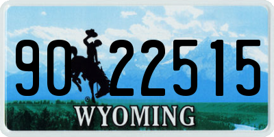 WY license plate 9022515