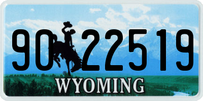 WY license plate 9022519