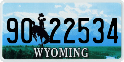 WY license plate 9022534