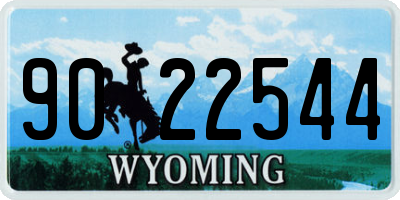 WY license plate 9022544