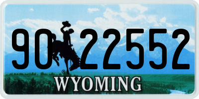 WY license plate 9022552