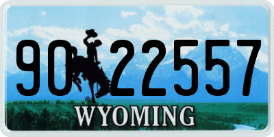 WY license plate 9022557