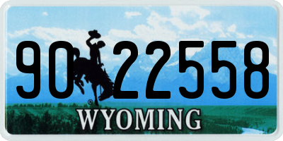 WY license plate 9022558