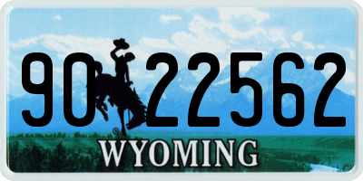 WY license plate 9022562