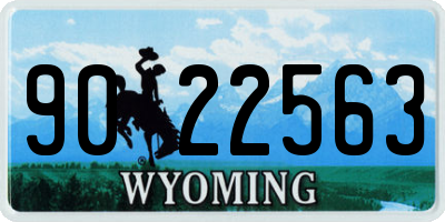WY license plate 9022563