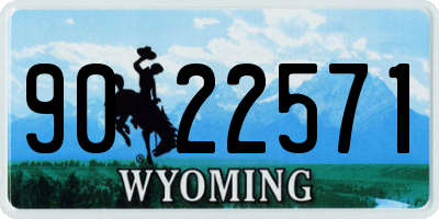 WY license plate 9022571