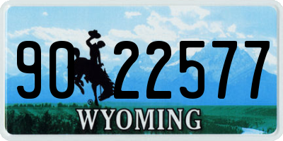 WY license plate 9022577