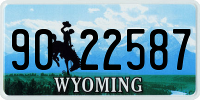 WY license plate 9022587