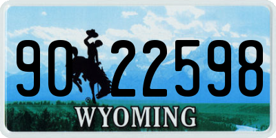 WY license plate 9022598