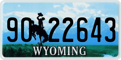 WY license plate 9022643