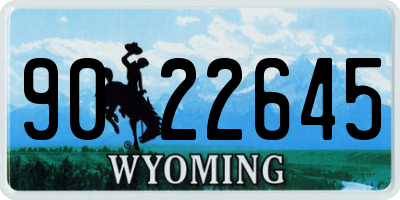 WY license plate 9022645