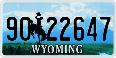 WY license plate 9022647