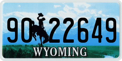 WY license plate 9022649