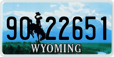 WY license plate 9022651