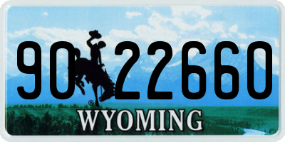 WY license plate 9022660
