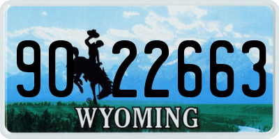 WY license plate 9022663