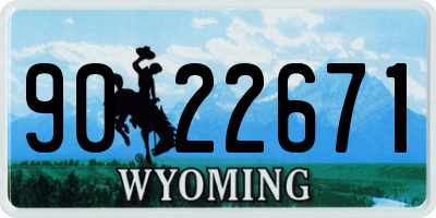 WY license plate 9022671