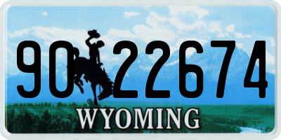 WY license plate 9022674