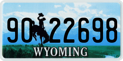 WY license plate 9022698