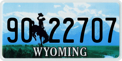 WY license plate 9022707