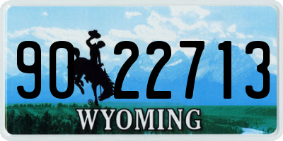 WY license plate 9022713