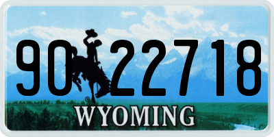 WY license plate 9022718