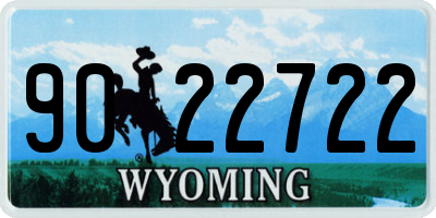 WY license plate 9022722