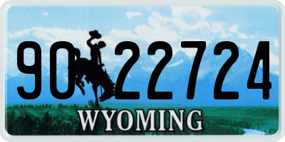 WY license plate 9022724