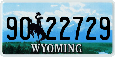 WY license plate 9022729