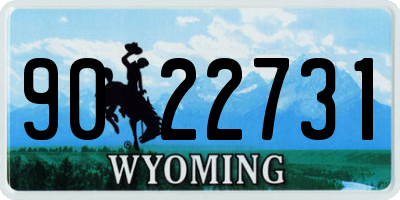 WY license plate 9022731